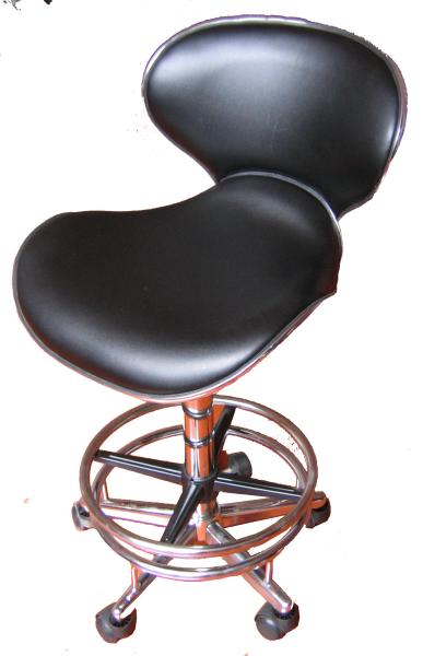PU Bar Swivel Office Chair Hydraulic Base , 8 KGs Adjustable Bar Chair Black