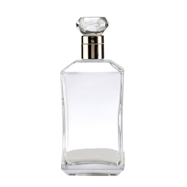 Free Sealing Square Shape Glass Bottle with Luxury Marble Ball Cap and Crown Cap Sealing