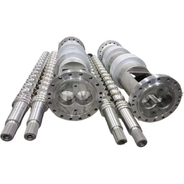 Customized Double Screw And Barrel For Recycling Granulation Parallel Twin Screw 0.015mm/M Straightness