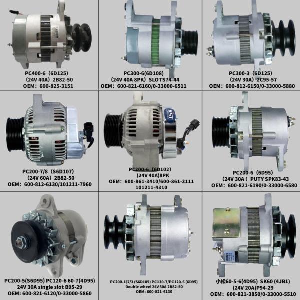 24V 55A 8PK Excavator Repair Parts Generator 63377465 C4.4 Engine E312D 315D