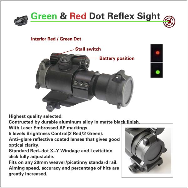 reflex sight, red dot sight, red and green dot sight,Rifle Scope, Scope Mounts &