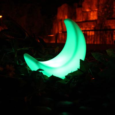 illuminated moon shaped led table lamp