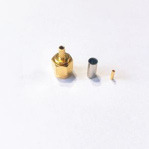 50 Ohm SMA Crimp Connector RF Male Connector DC-6GHz with Gold-plated Brass for RG58 LMR200 Coaxial Cable