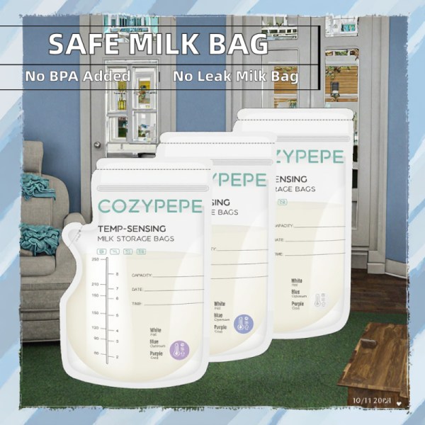 BPA-Free Leak-Proof Double Graduated Stand up Pouch Disposable Refrigerable Food Grade PE Gravure Printed Milk Storage Bag