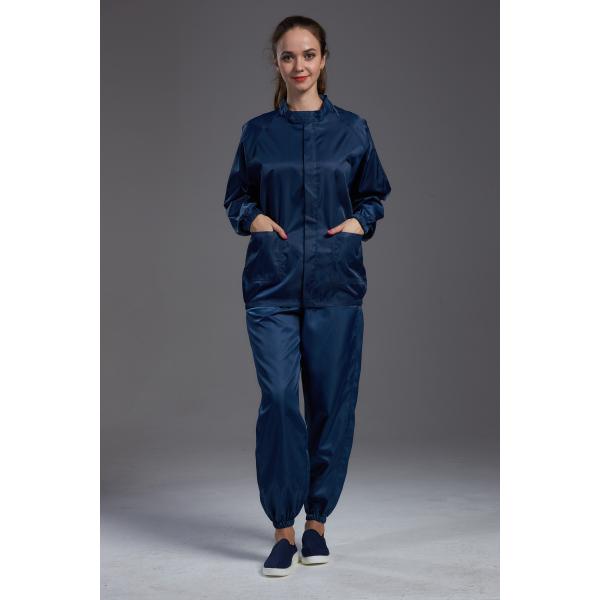 Одежды чистой комнаты автоклава многоразовые с курткой отворотом и темно-синими брюками
