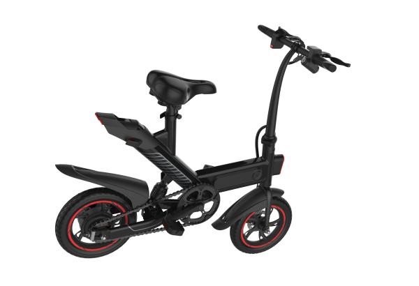 Double Disc Brake Fold Up Electric Bike , Black Electric Road Bike Aluminum Alloy Frame