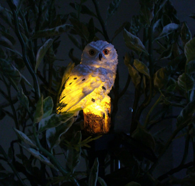 Waterproof IP55 Resin 0.06w Solar Owl Garden Stake Light