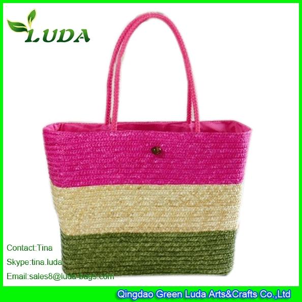LUDA Colorful Straw Bags Wheat Straw Bags