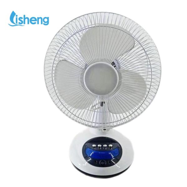 Hot sale  good price solar 12 inch rechargeable  table fans with LED light