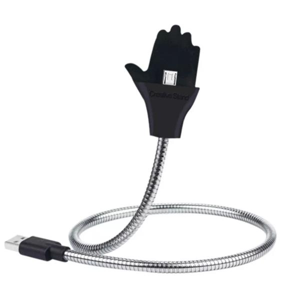 Palms USB Light Gooseneck Metal Hose Phone USB Charging Cable 50cm