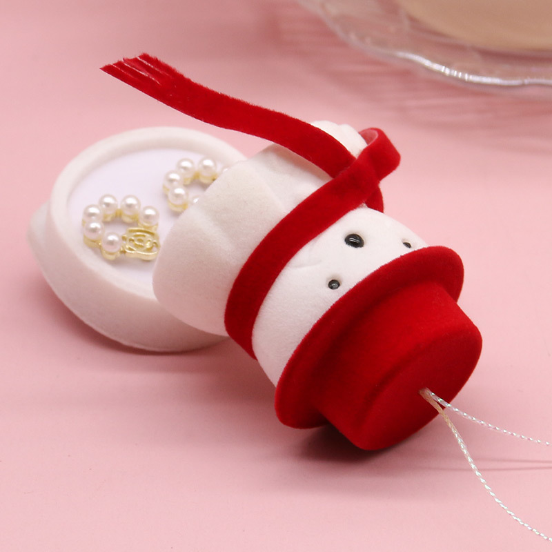 Popular Christmas Small Ring Gift Box Hinged Pendant Packaging Box Fashionable