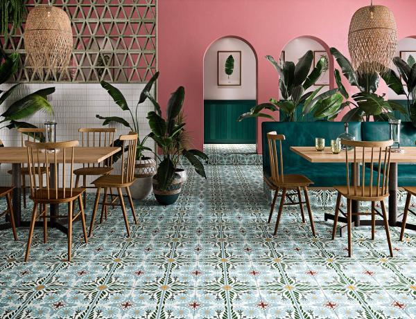 20x20cm Pink Green Ceramic Tile for Bathroom Kitchen Floor