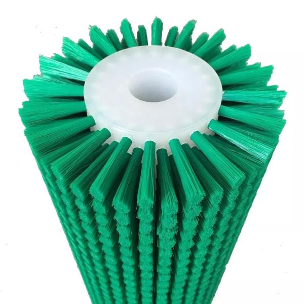 Industrial Green Nylon Roller Cleaning Cylinder Brush For Vegetable Cleaning Fruit Cleaning Roller Brush