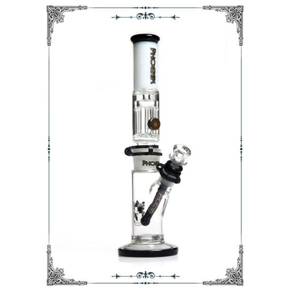 Borosilicate Glass Reinforced 8 Arm Pillar Perc Glass Bong With Freezable Coil