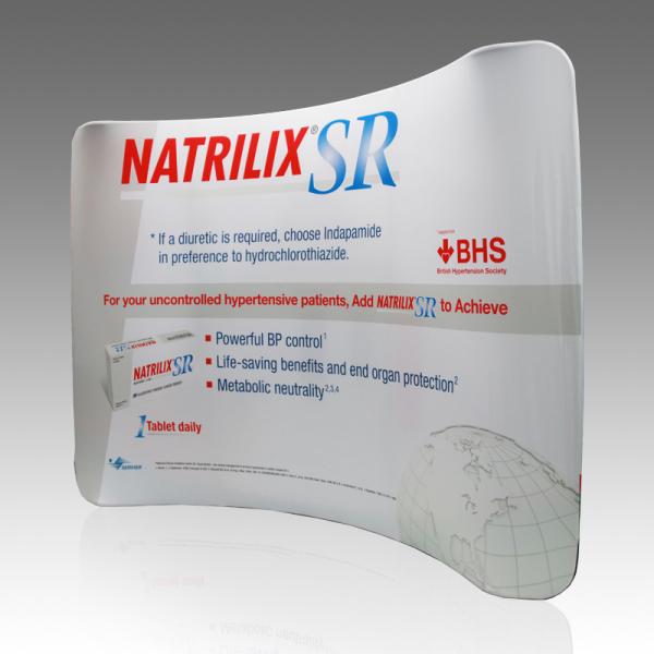 10ft Wave Tension Fabric Banner Stands With Frame Carrying Bag Lightweight