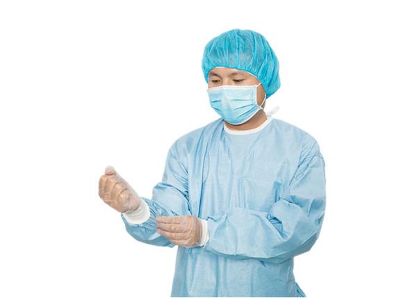 Vestido cirúrgico descartável médico de Spunlace 68g da luva longa
