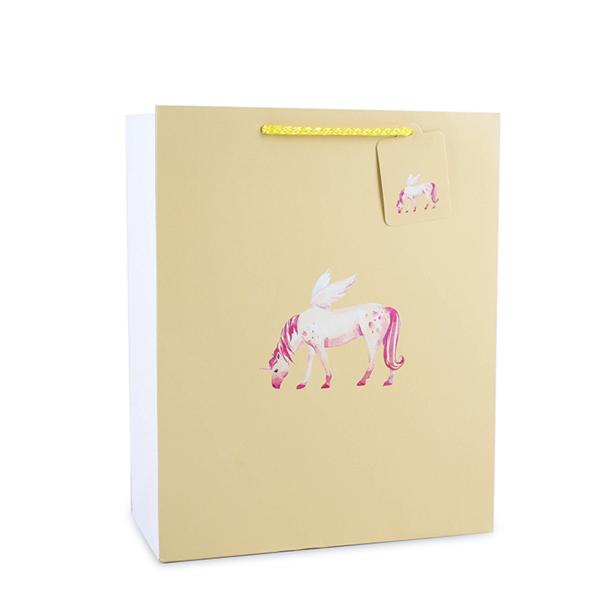 Custom Logo Kid Gift Branded Paper Bags Cute Animal Cartoon Printed