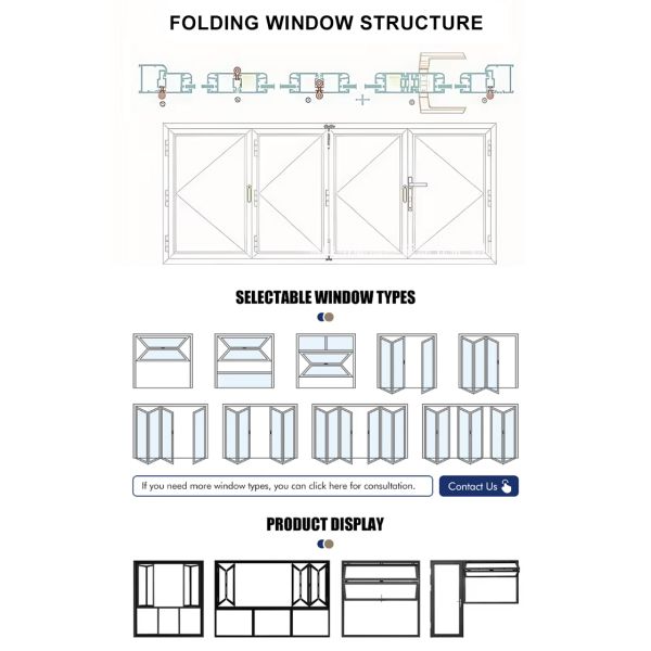 Professional Modern Kitchen Stainless Steel Screen Aluminum Alloy Frame Soundproof Folding Windows 5-Year Warranty for Window