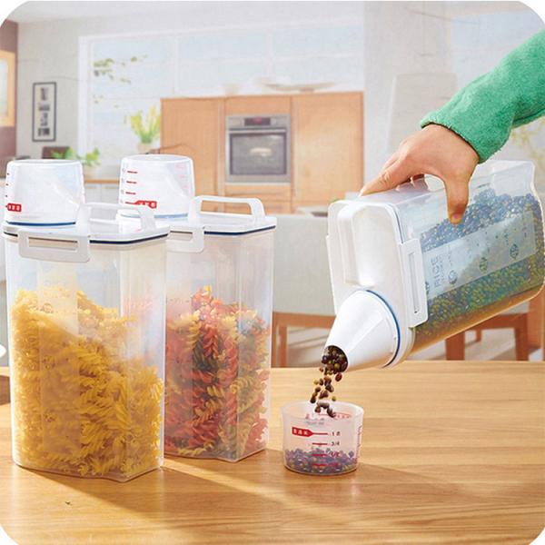 4lbs Airtight Rice Containers 2.5L 3L Plastic Kitchen Organizer