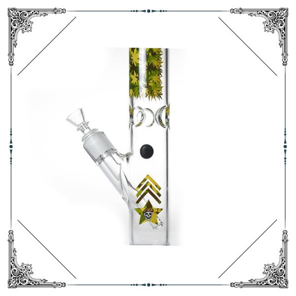 Straight Tube Grace Glass Water Bong 17'' Tall Heady Pressing Crystal Thick Base