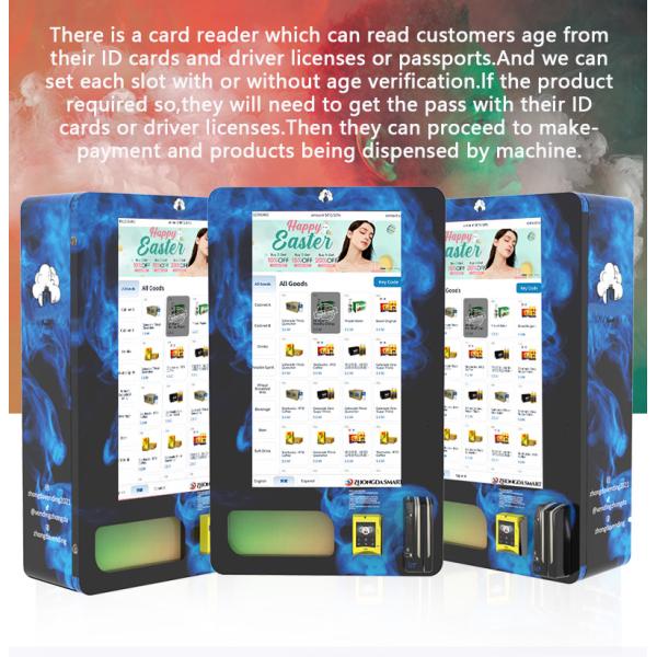 Automatic Mini Vending Machine 32 Inch Digital Screen Age Verification Vending Machine With Id Card Reader