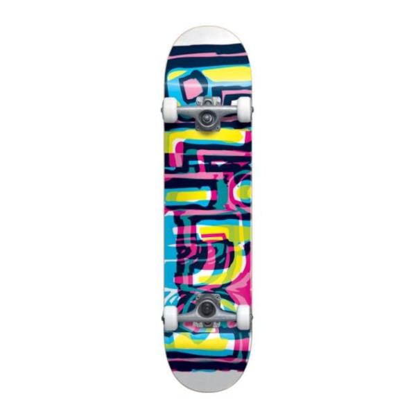 Blind Skateboards Logo Glitch White Mini Complete Skateboard First Push - 7.25 x 29.2