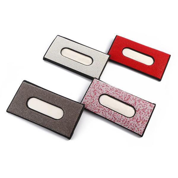 Держатель салфетки коробки ткани забрала автомобиля PU диаманта кожаный для автомобиля