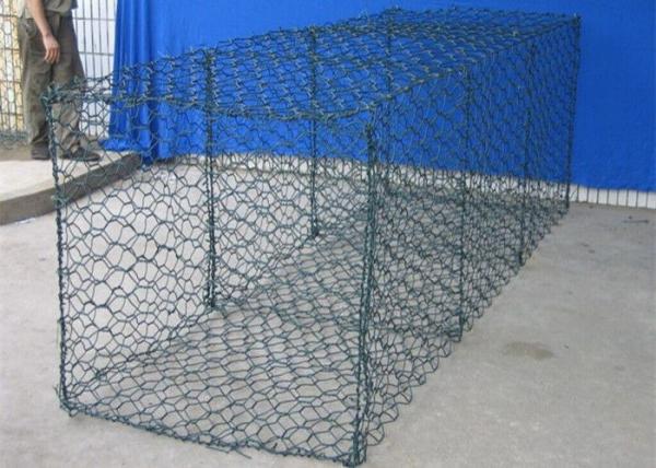 2x1x1 Steel Pvc Gabion Baskets Cage Fence Solid Construction 100x120mm