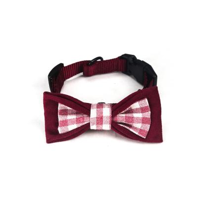 Wide Yellow Red Nylon Dog Collars Personalised Christmas Thanksgiving Dog Bow Tie