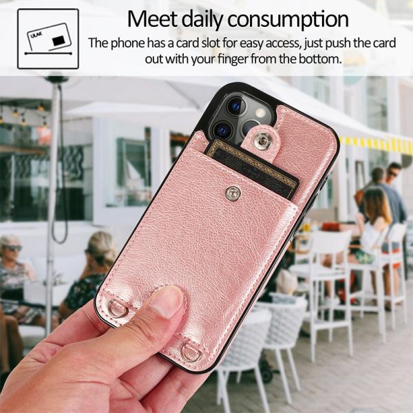 Men's Crossbody Leather Case for iPhone 12 Pro Max Shockproof and Functional Design
