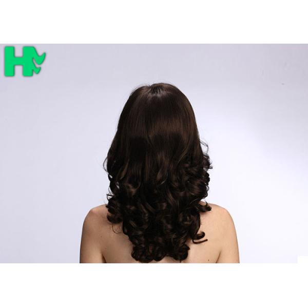 18'' Short Curly Dark Brown Synthetic Hair Wigs For Black Women