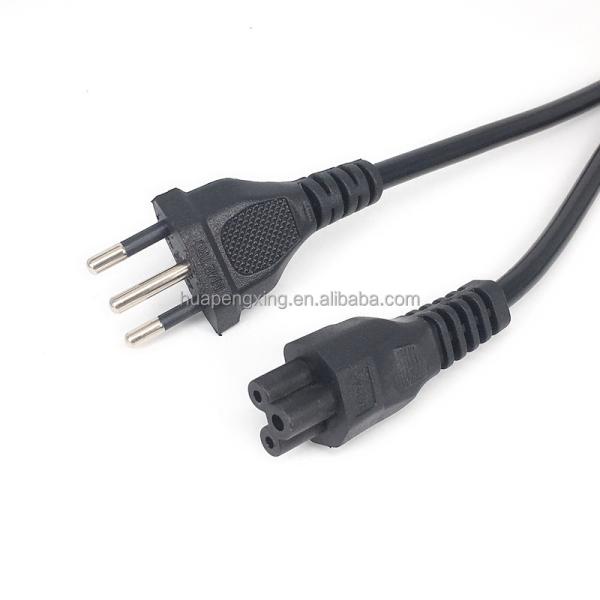 Brazil NBR14136 IEC320 C5 3-Pin Power Cord 3x0.75mm² 1.8M Black