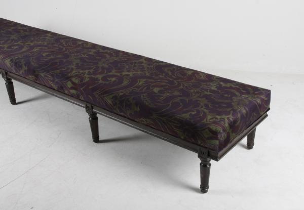 Vintage American Style Living Room Ottoman Bench Solid Wooden Upholstered