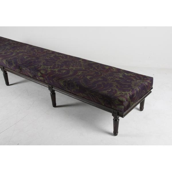 Vintage American Style Living Room Ottoman Bench Solid Wooden Upholstered