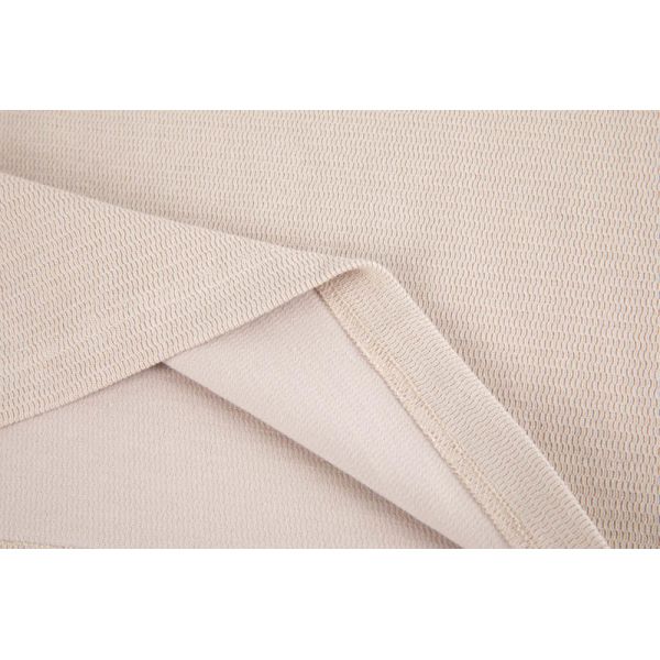 Minimalist Textured Double-Knit Tee Shirt with Relaxed Boxy Fit in Sand Beige