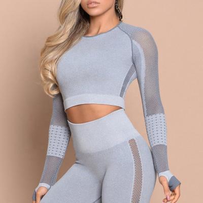 Women Yoga ApparelYoga Crop Top Seamless Leggings Gym Set High Waist Legging Pants
