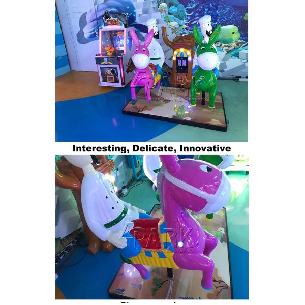 1 Player Kiddie Racing Game Machine / Horse Coin Operated Ride On Toys