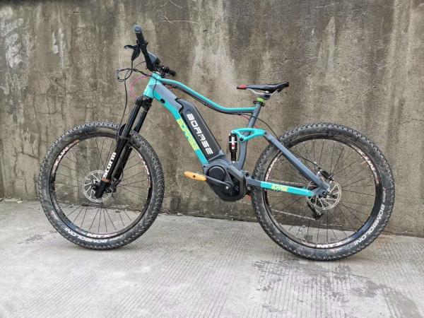China Stock 27.5er Elétrico Full Suspensão Bicicleta Quadro Bafang G330 Alumínio Trail Ebike Emtb Mountain Bike