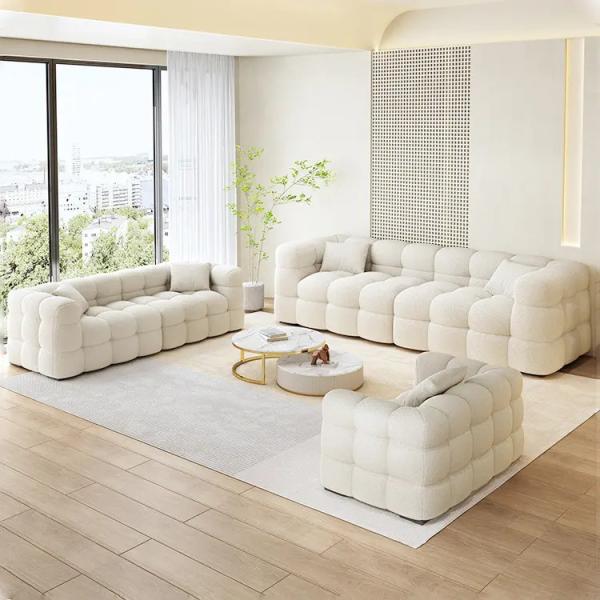 Latest Design Modern lamb velvet fabric 3 seater SOFA SET color customized wholesale cheap price Living room sofa