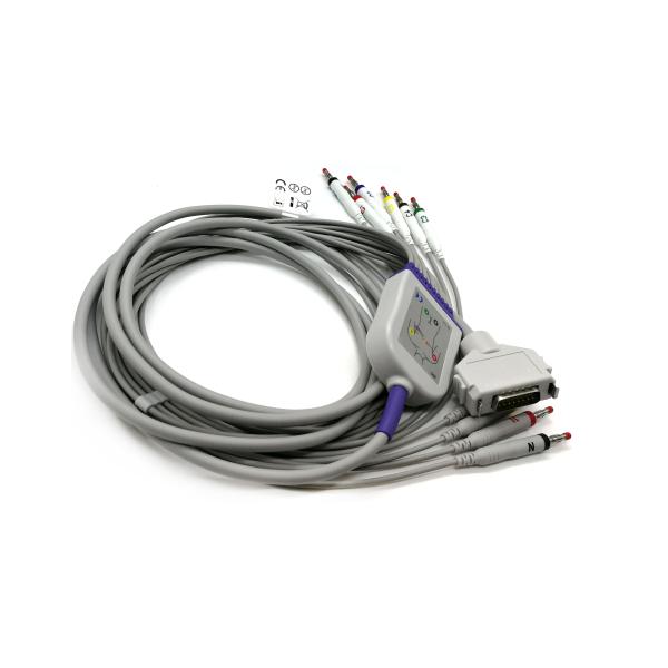 Серый цвет кабеля TPU кабеля EKG Ecg руководства Banana4.0 10 не красит никакое сопротивление