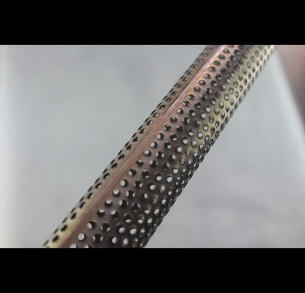 5.8 Meters Perforated Steel Tube , Powder Coating Perforated Exhaust Pipe