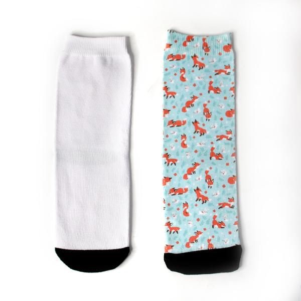 Blank Polyester White Sublimation Socks For Customized Photos Printing
