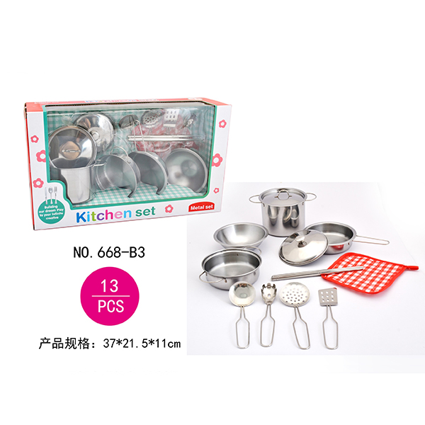 36 Pcs Stainless Steel Kitchen Set Children's Play Toys Pretend Play Cookware