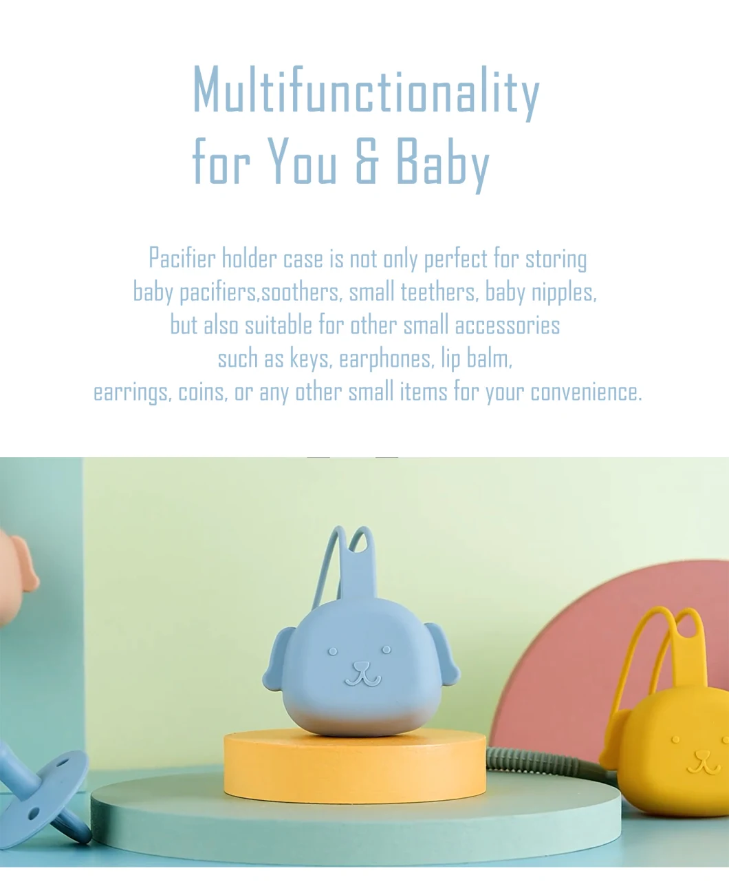 Puppy Shaped BPA Free Food Grade Silicone Dummy Case Suitable For Dishwasher