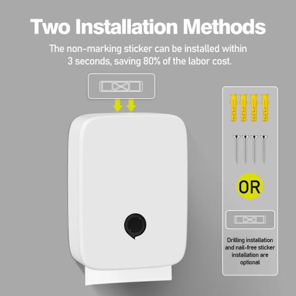 Wall Mounted ABS Plastic Paper Towel Dispenser 265x100x360mm For Home Hotel Bathroom Kitchen
