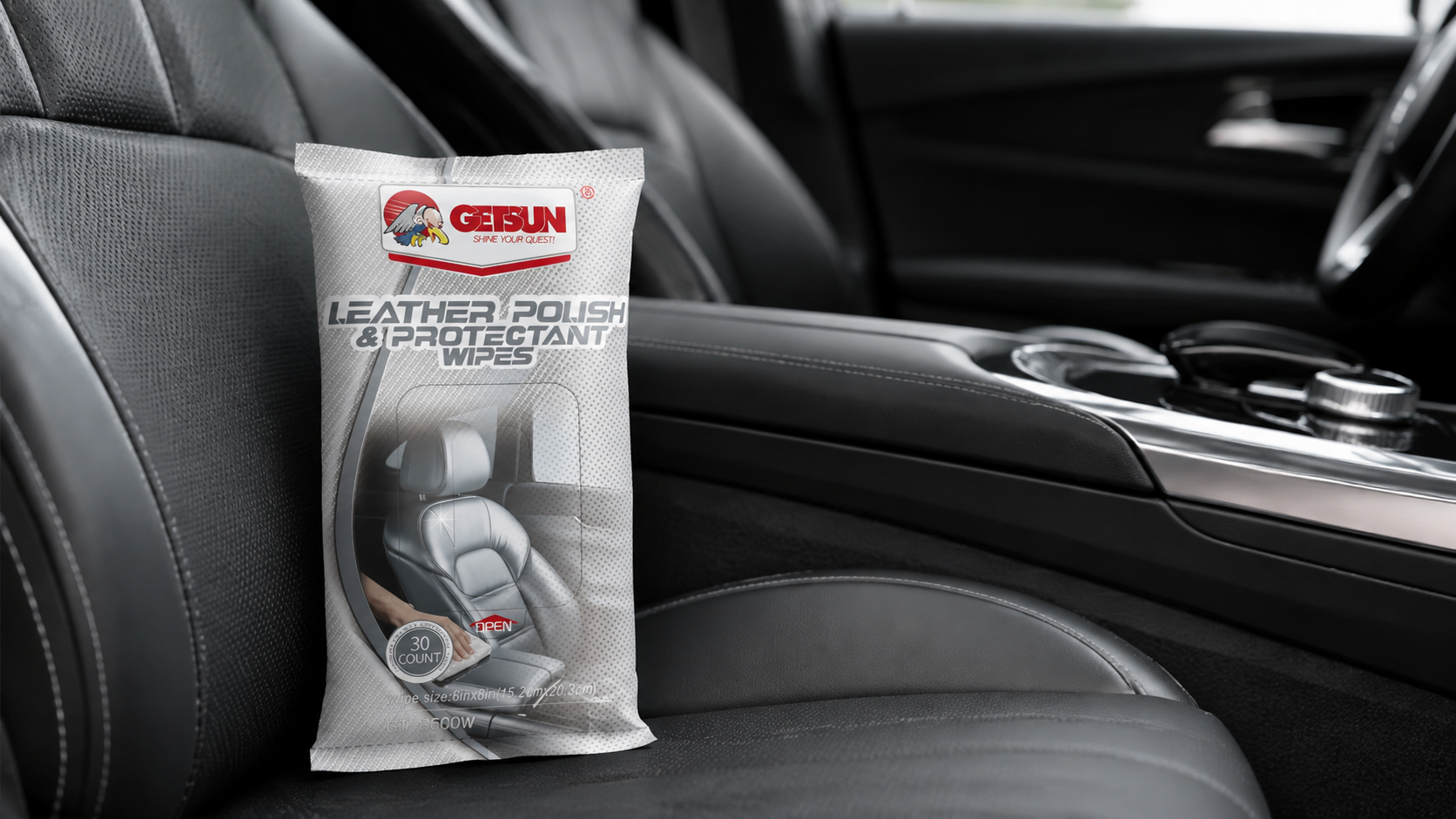 GETSUN Leather Wipes for Automotive Cleaning Conditioning and Protection