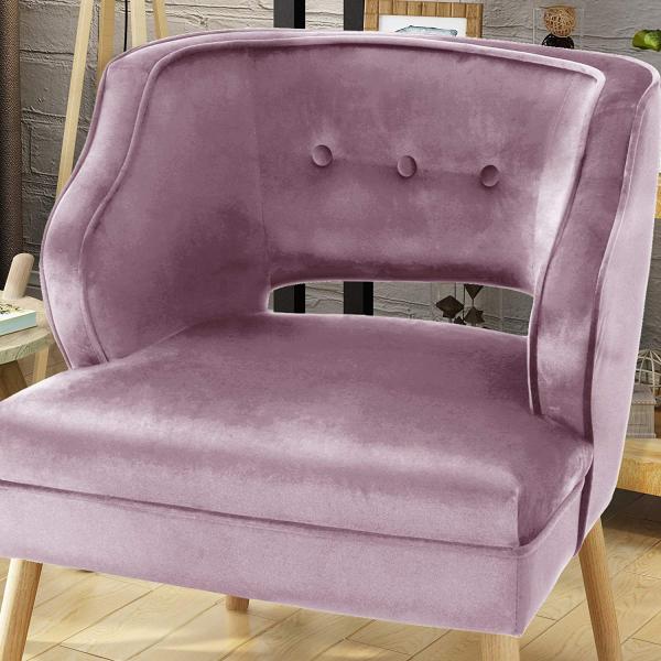 Light Lavender Velvet Fabric Accent Chair Nordic Simple Fashion Restaurant