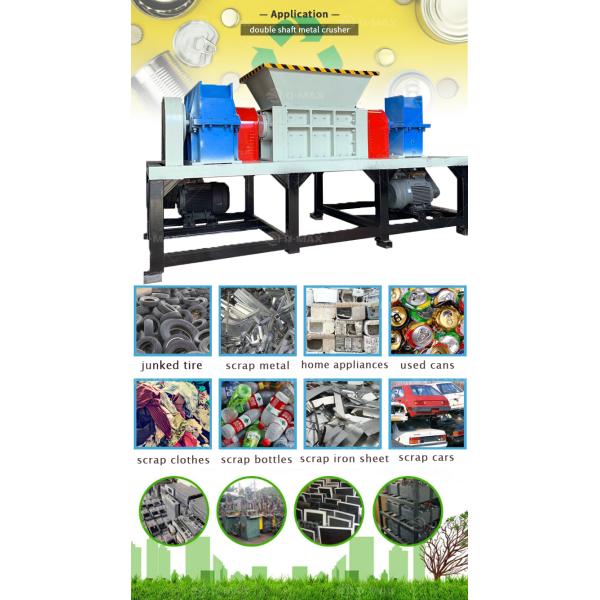Double Shaft Shredder for Scrap Recycling of Waste Metal and Tires Recycle Waste Wood