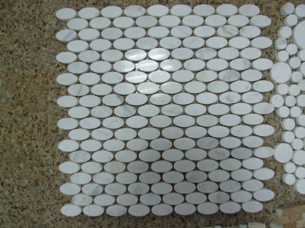 Espessura mosic da telha 10mm do hexágono de mármore branco para o banheiro/cozinha