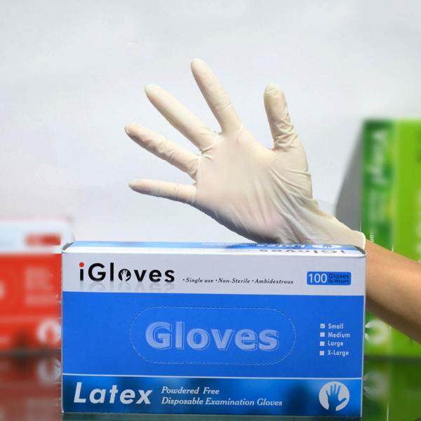 Latex Milky Non Sterile Surgical Gloves Medical Grade PVC Material
